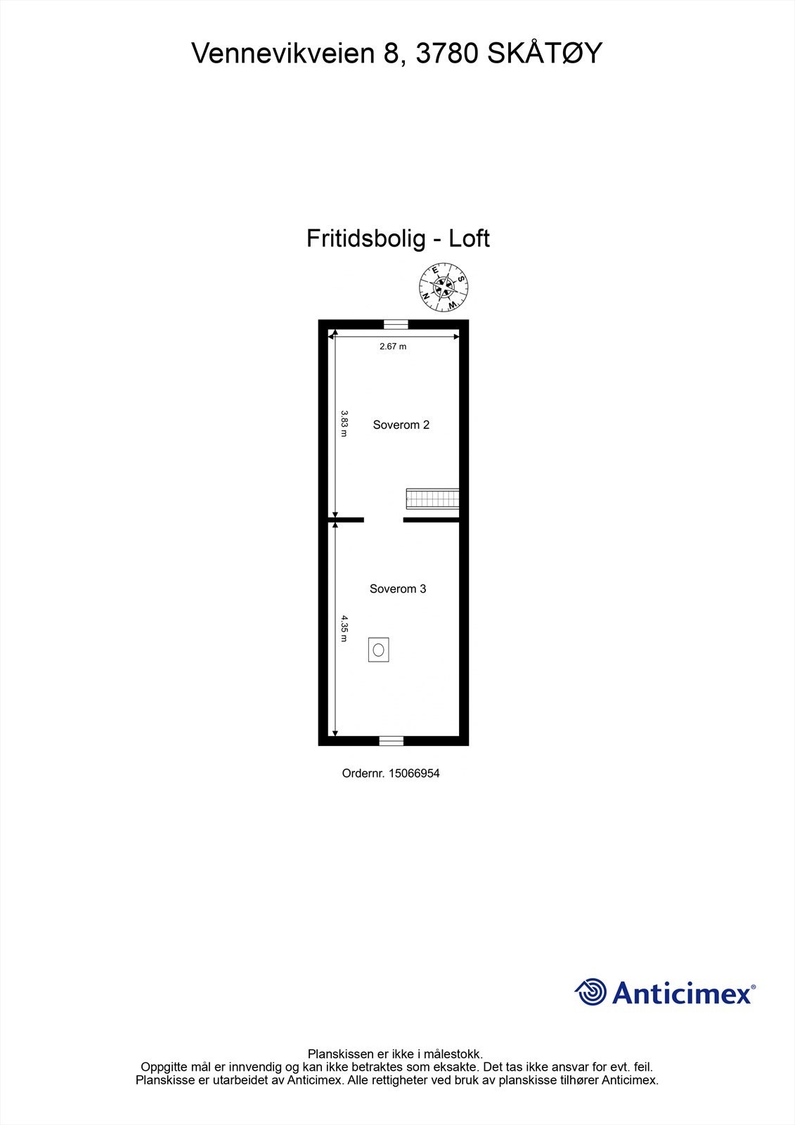 Plantegning Loft/sovehems Galleribilde