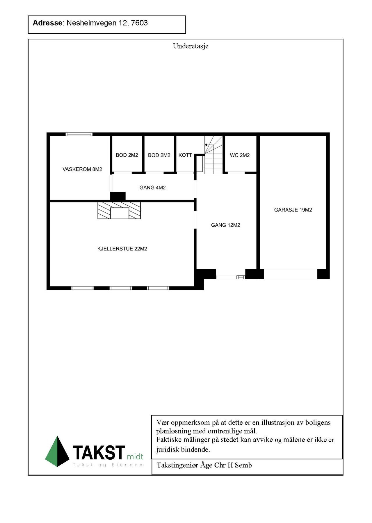 Planskisse underetasje Galleribilde