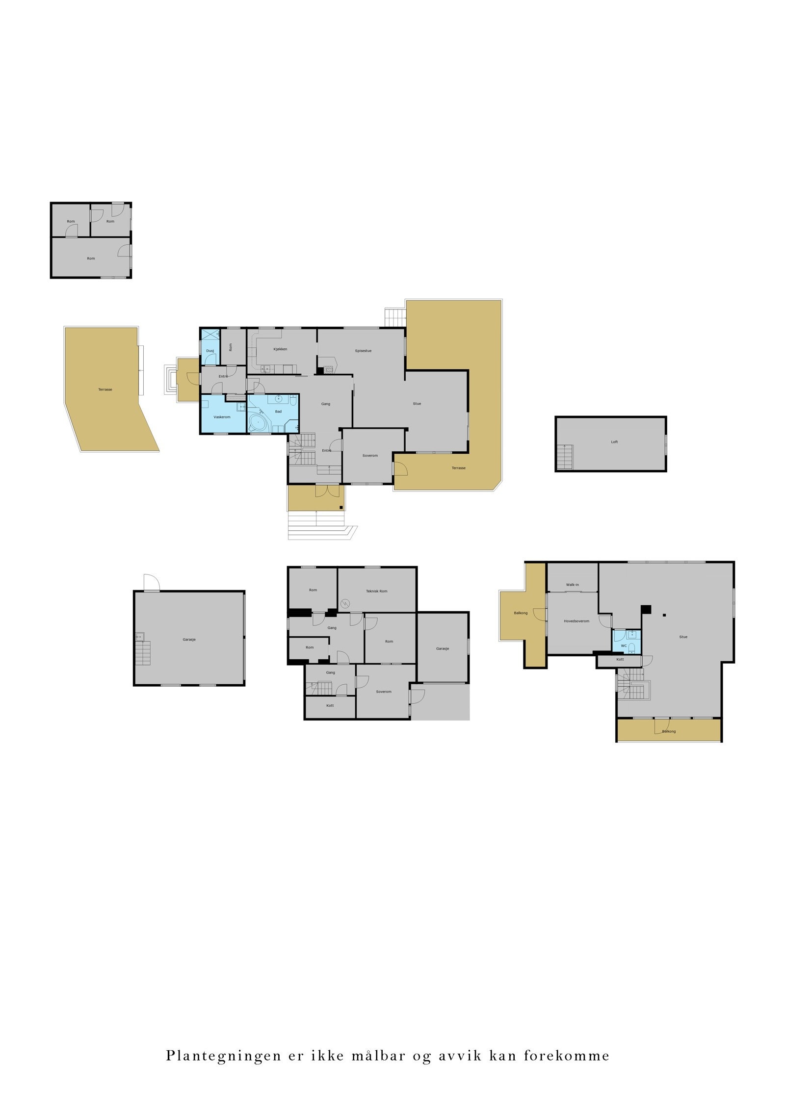 Veiledende plantegning av alle plan. Galleribilde