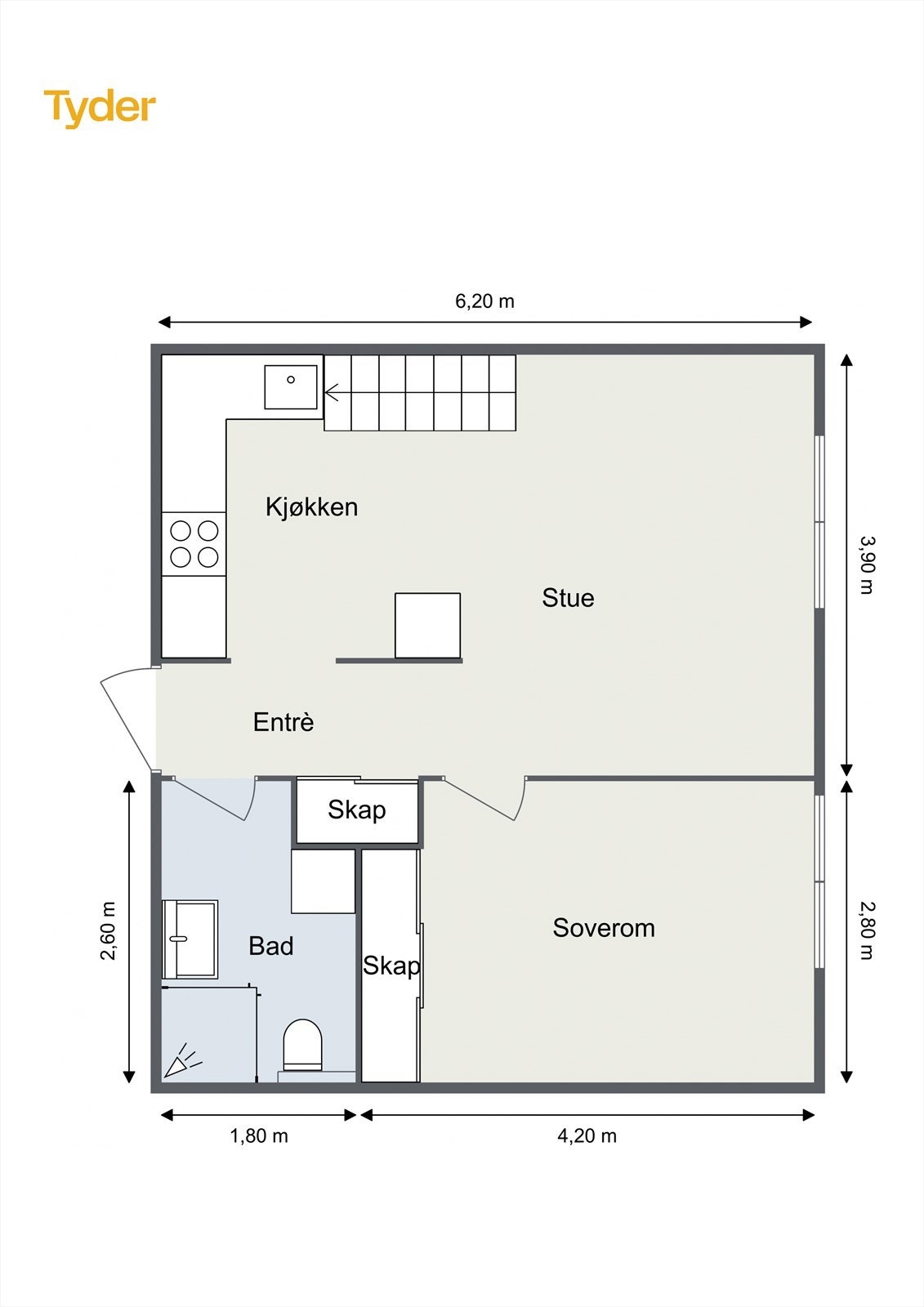 Plantegning hovedetasje (4. etasje) Galleribilde