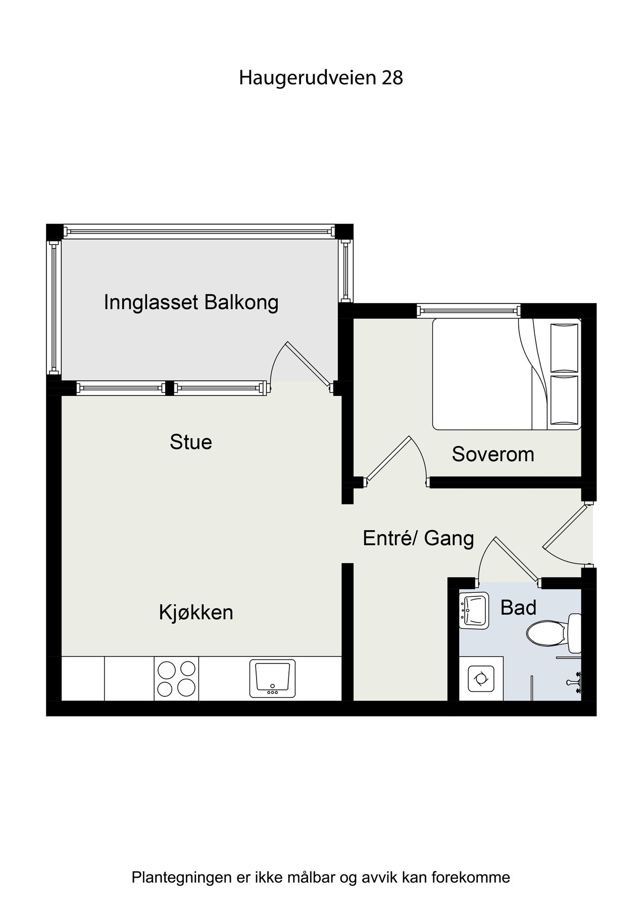 Plantegning - Ikke målbar og avvik kan forekomme. Galleribilde