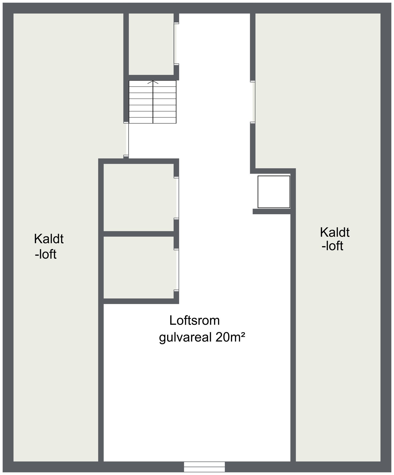 Skisse med mål - loftstasje Galleribilde
