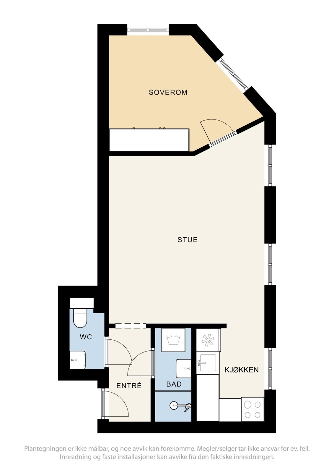 Arealeffektiv planløsning. Galleribilde