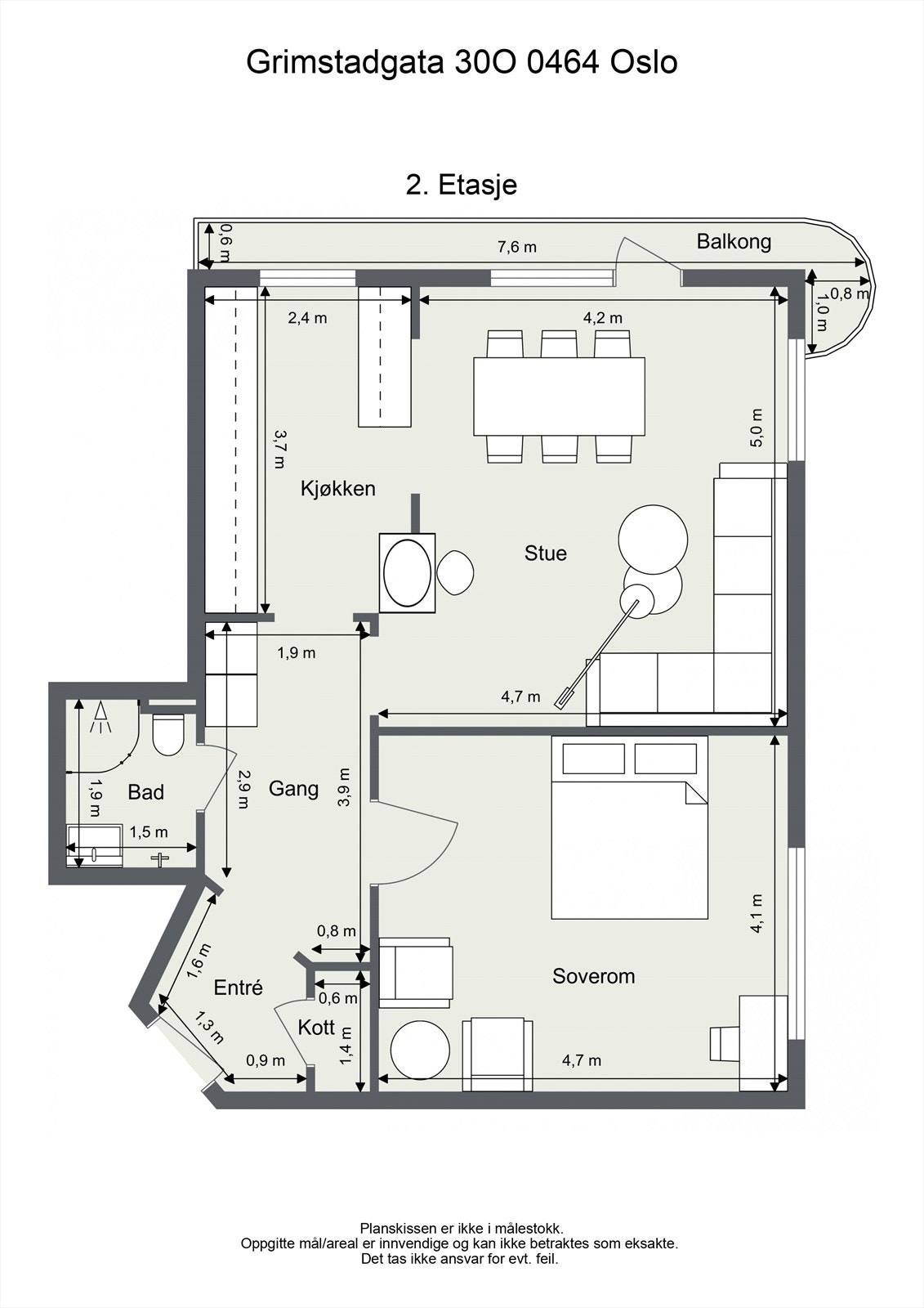 Plantegning | Boligen kan skilte med god planløsning og plassering på enden av bygget. Her får du rikelig med oppbevaringsmuligheter og dagslys, samt gode solforhold! Galleribilde