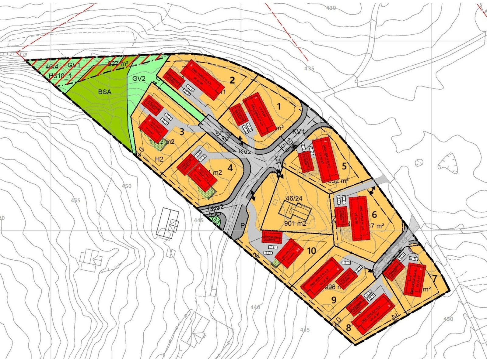 Situasjonsplan tomter. Annonsen gjelder tomt 7 Galleribilde