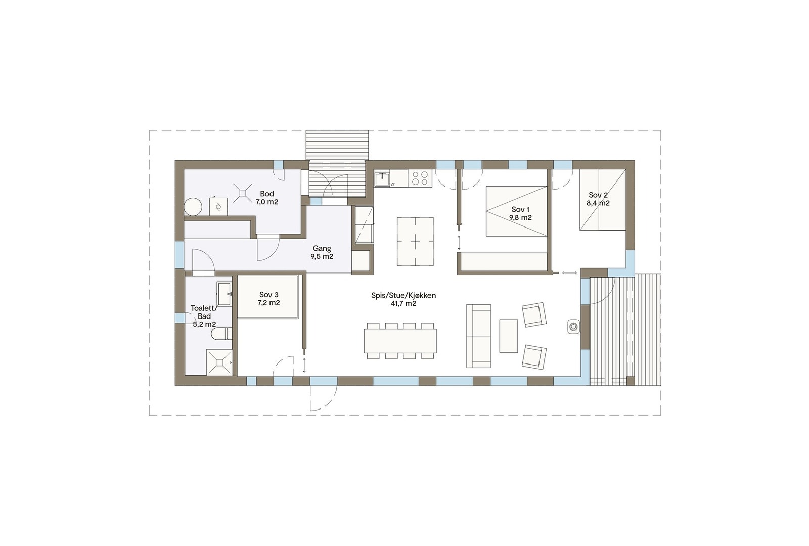 Plantegning Vy 25BT. Andre modeller kan også bygges på tomten Galleribilde