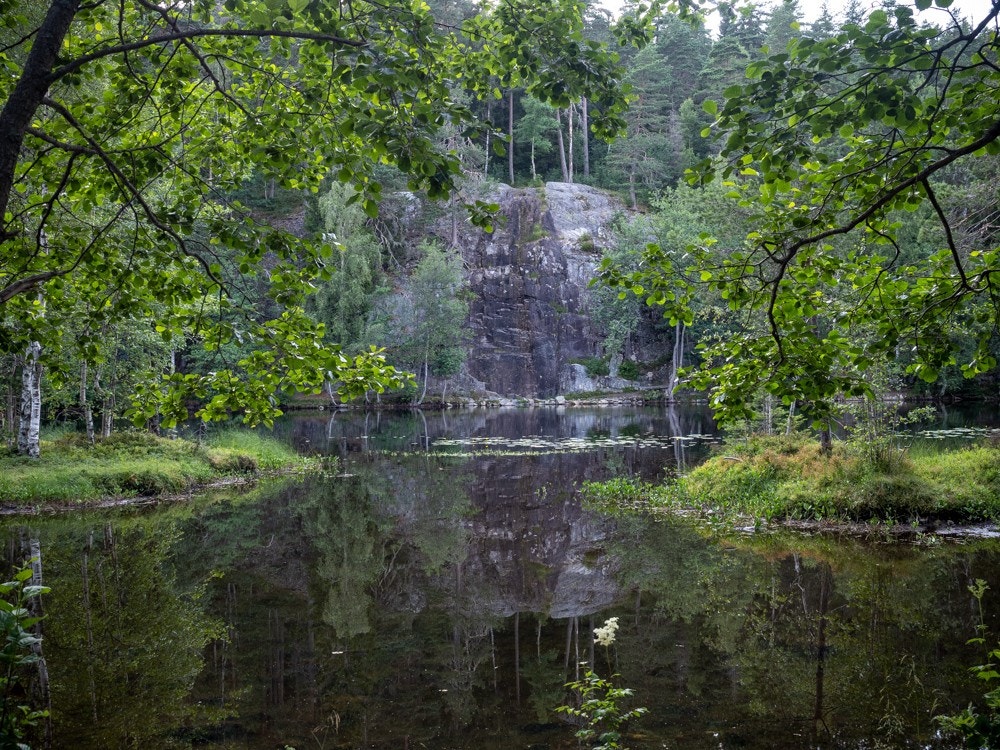Bånntjern er en flott badeplass på varme sommerdager Galleribilde
