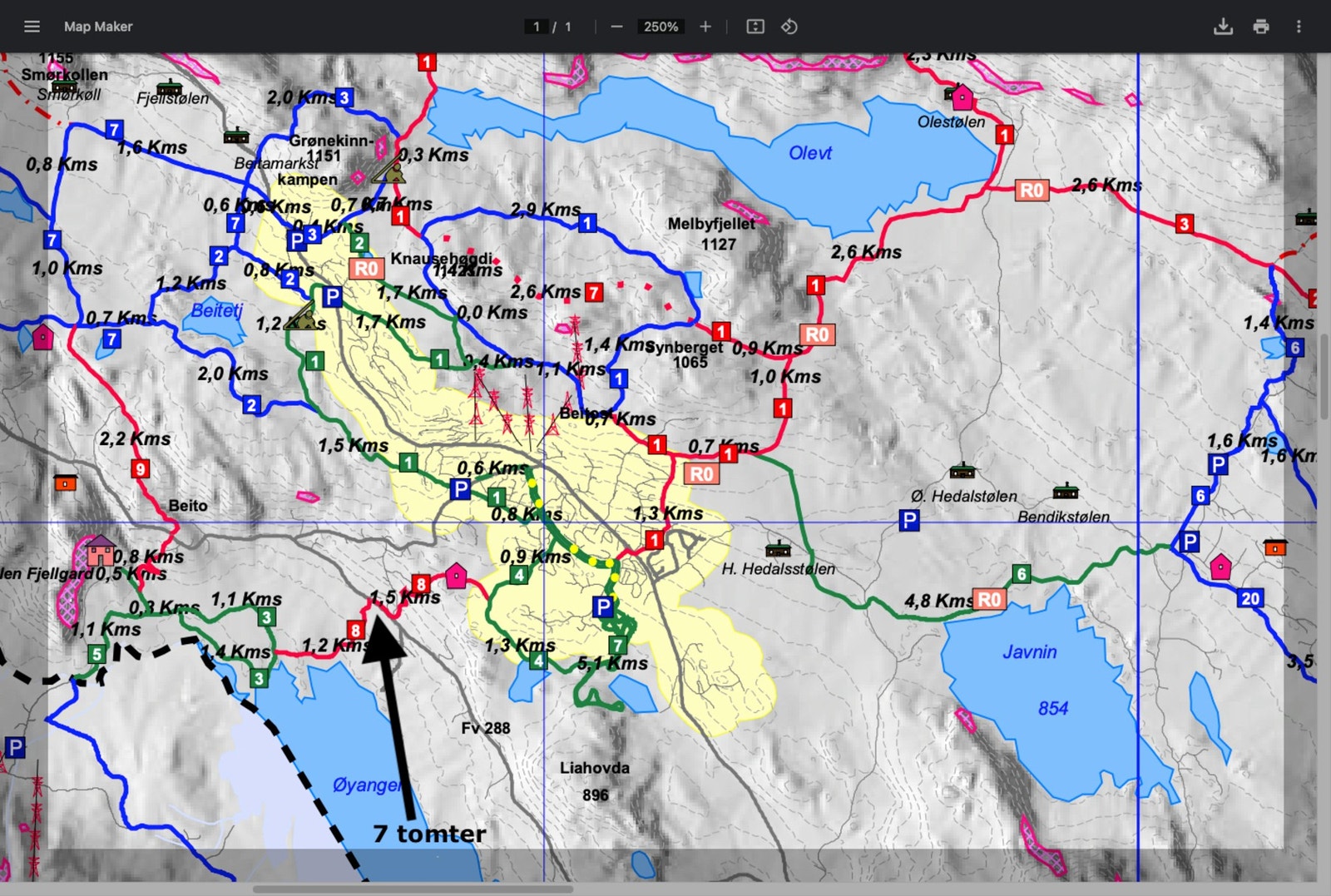 Langrennsløypa er ca 60 meter unna. Galleribilde