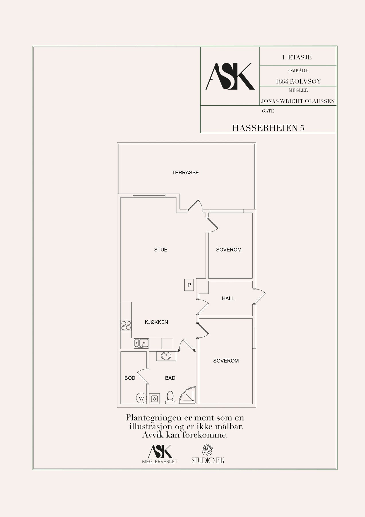Plantegning 1. etasje Galleribilde