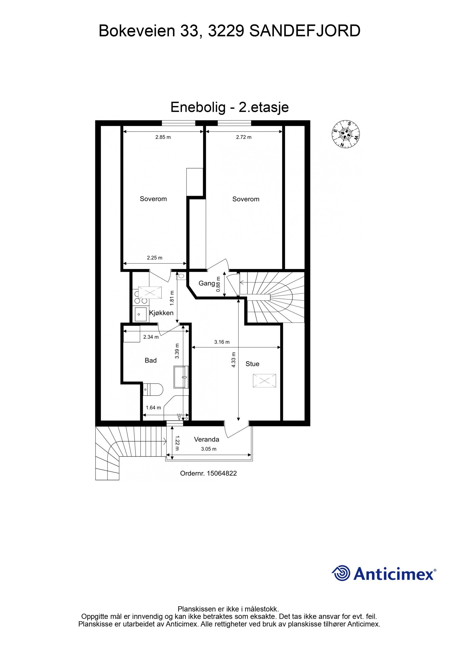 Plantegning Enebolig - 2.etasje Galleribilde