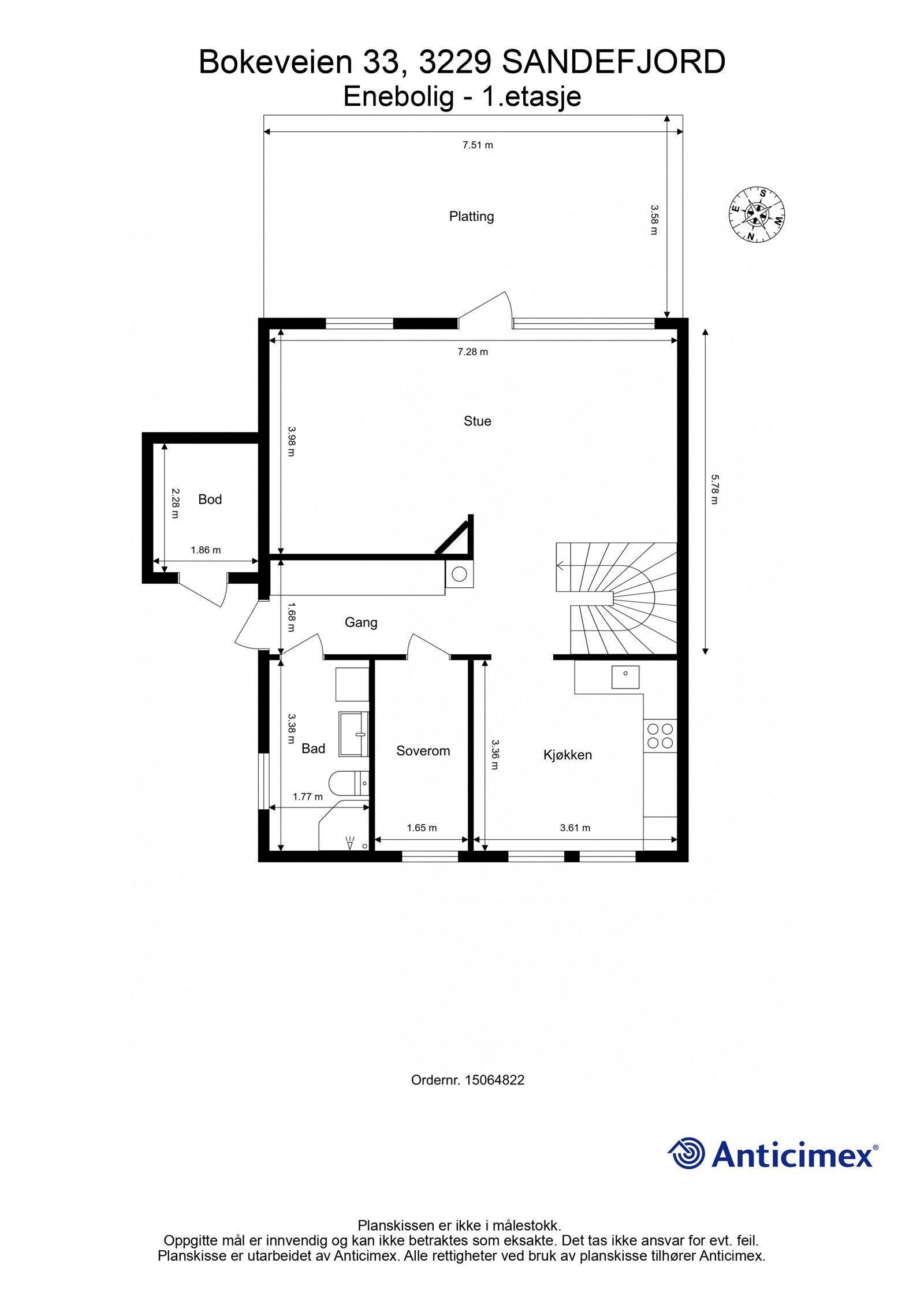 Plantegning Enebolig - 1.etasje Galleribilde