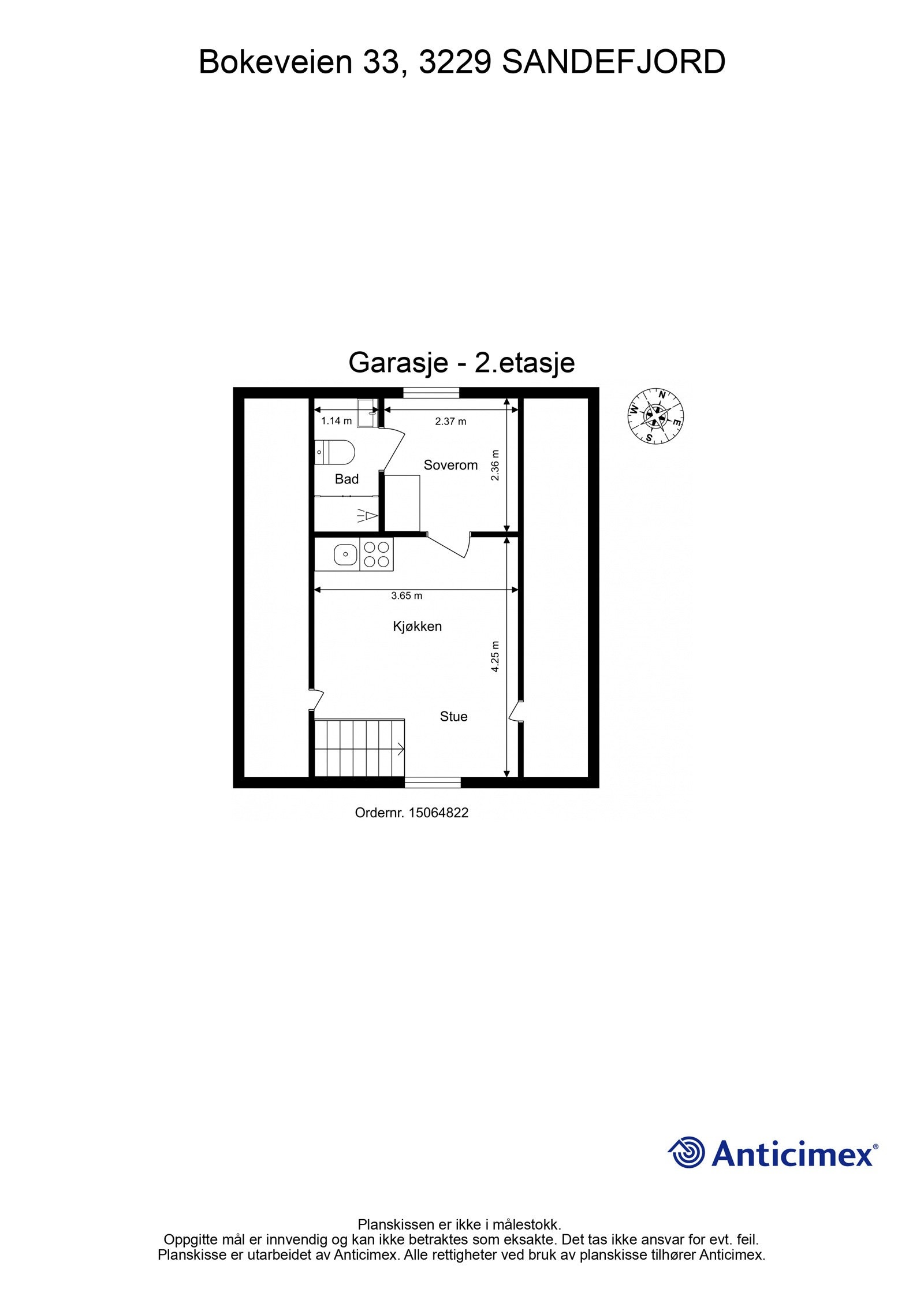 Plantegning Garasje - 2.etasje Galleribilde