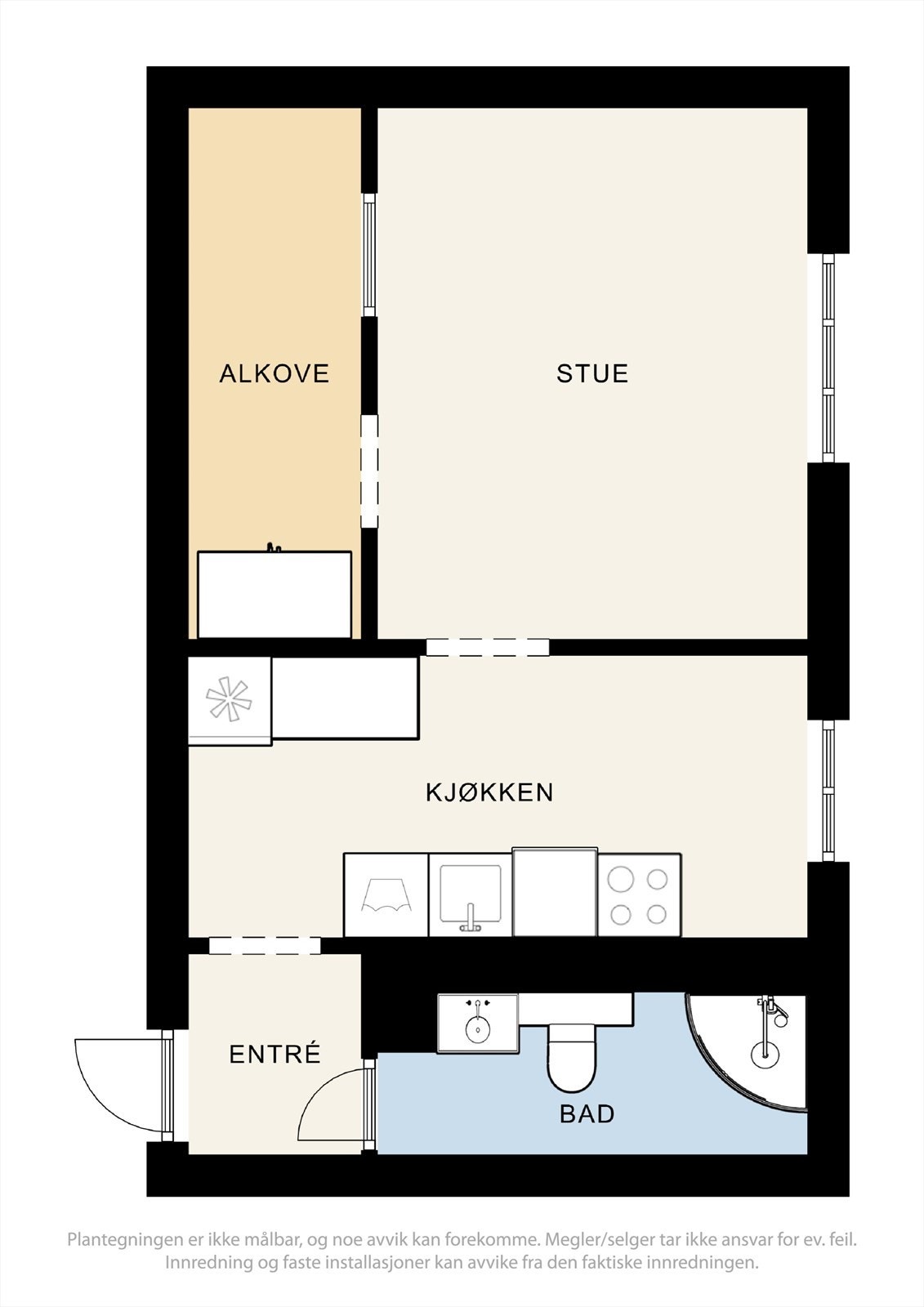 Leiligheten har en praktisk og arealeffektiv planløsning. Galleribilde