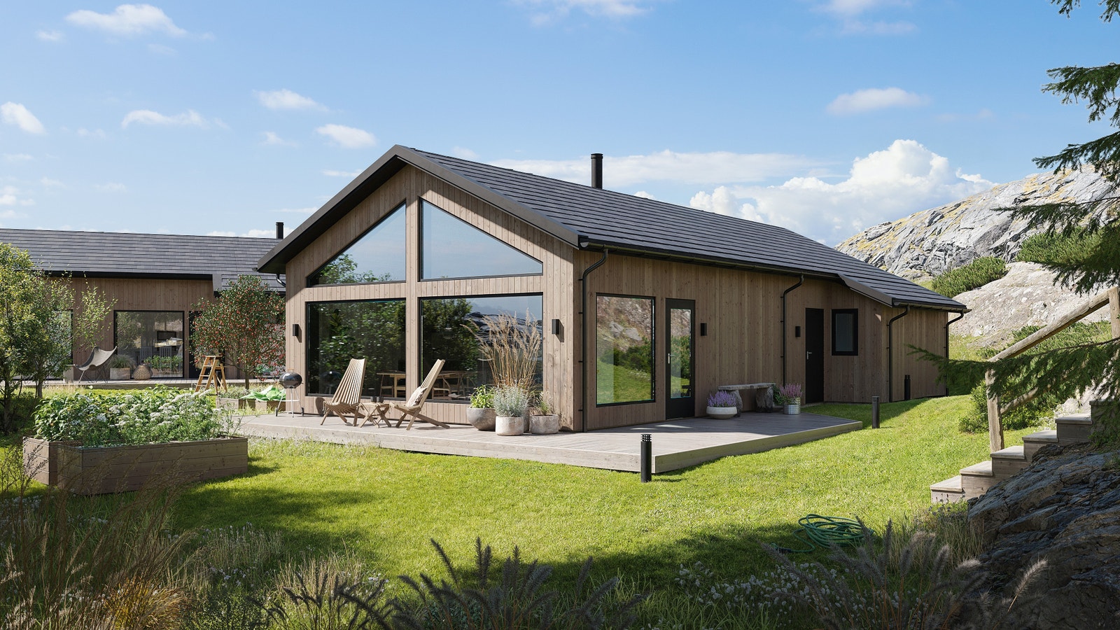 Velkommen til Sirevåg Sjøgrend hytte A9. Illustrasjon vil kunne avvike fra endelig bebyggelse/opparbeidelse. Galleribilde