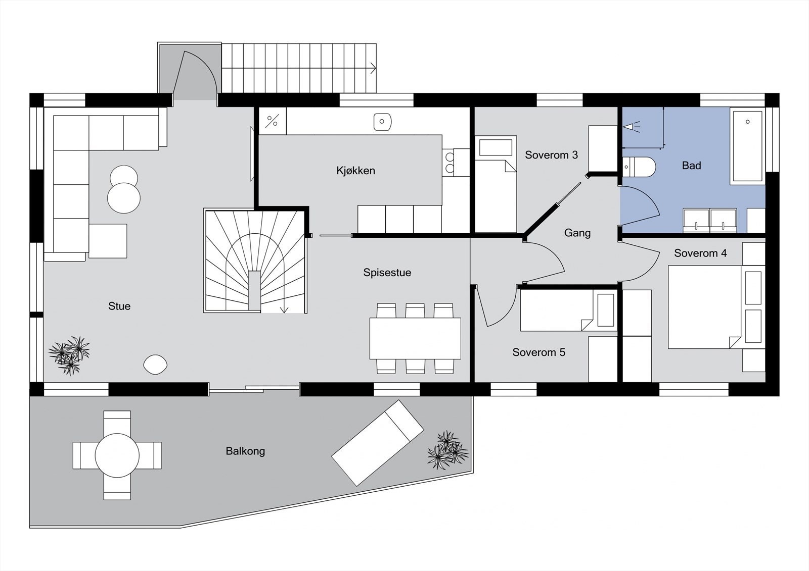 Planløsning 2. etasje Galleribilde