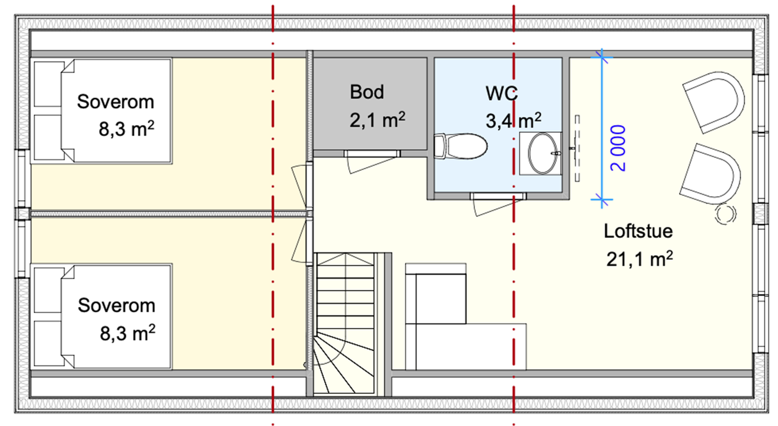 Loftesetasje Galleribilde