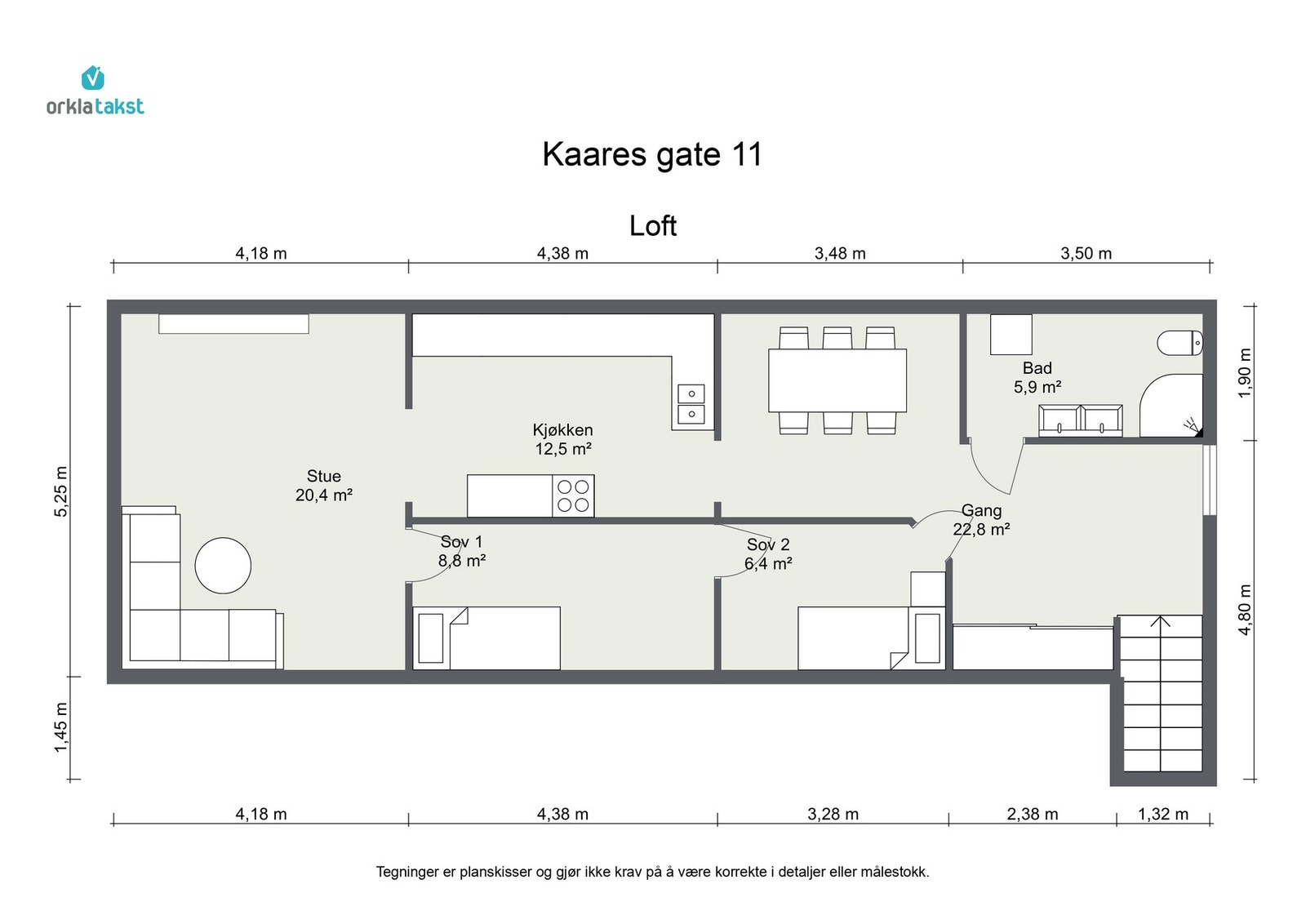 Plantegning loft Galleribilde