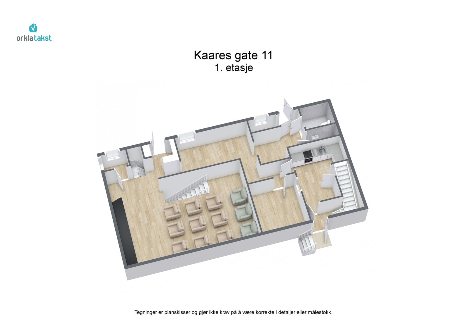 Plantegning loft 3D Galleribilde