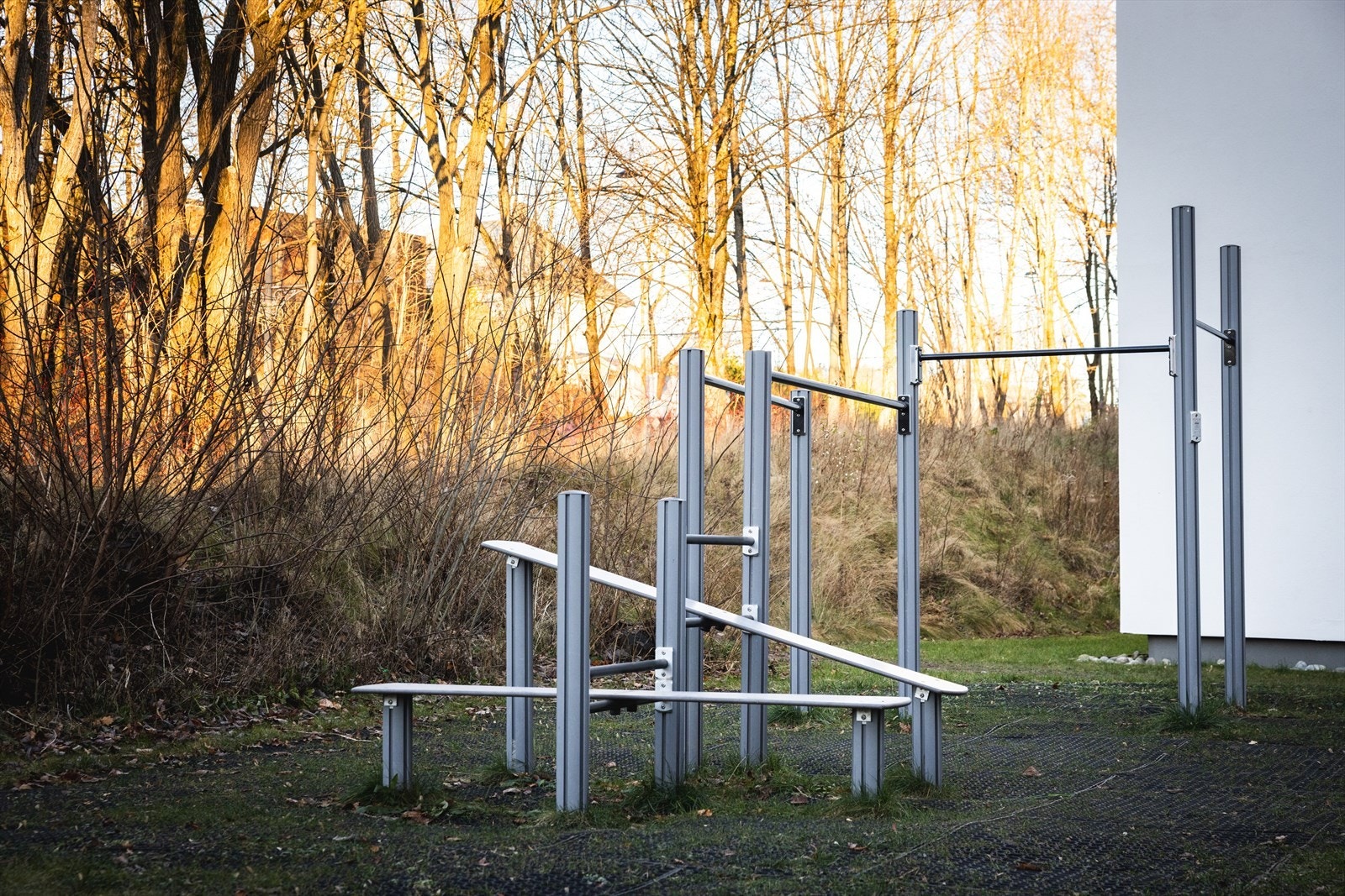 I bakga rden er det lagt opp til treningspark Galleribilde