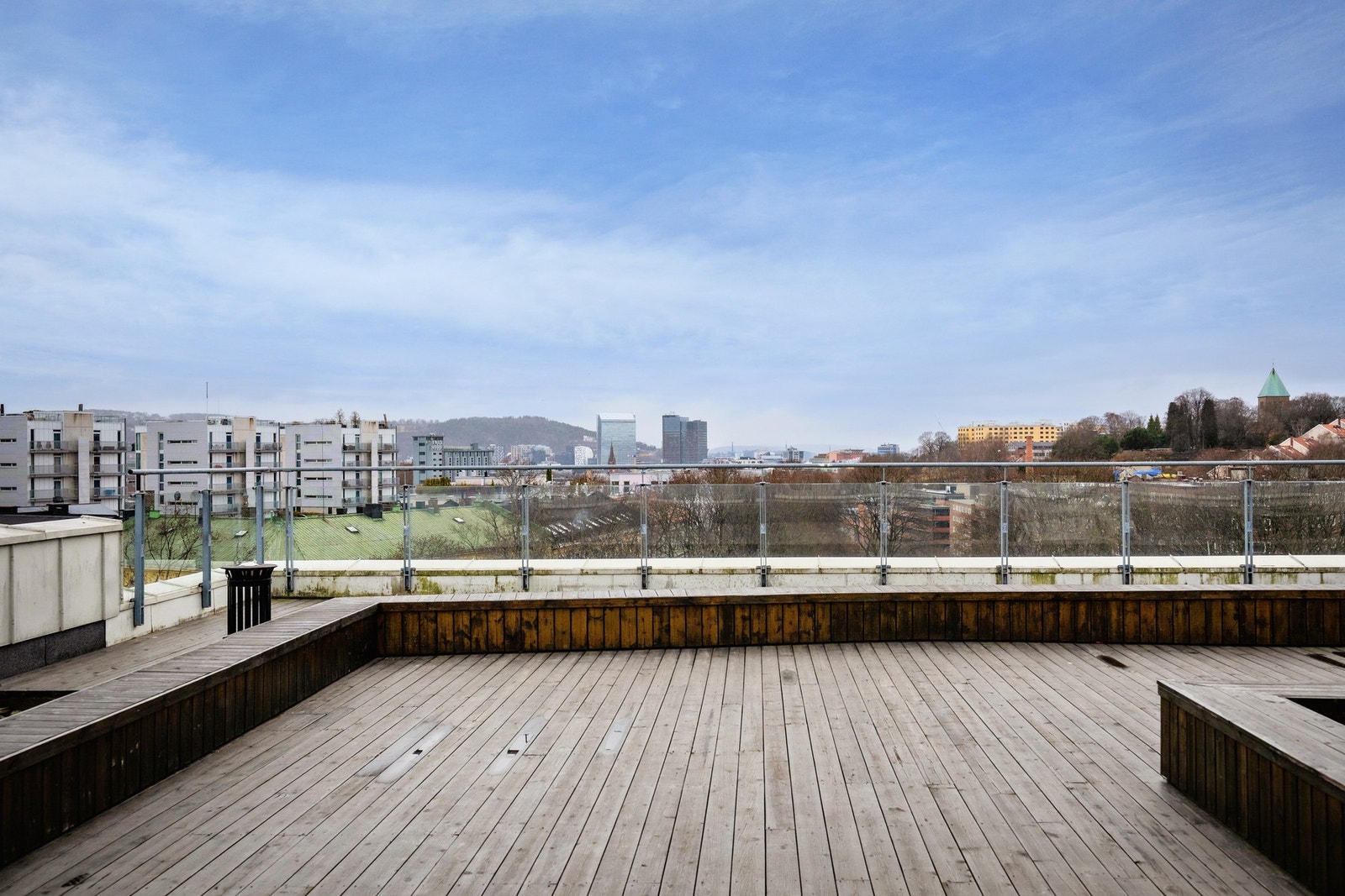 Til glede for beboerne har borettslaget en felles takterrasse med sol fra morgen til kveld. Galleribilde