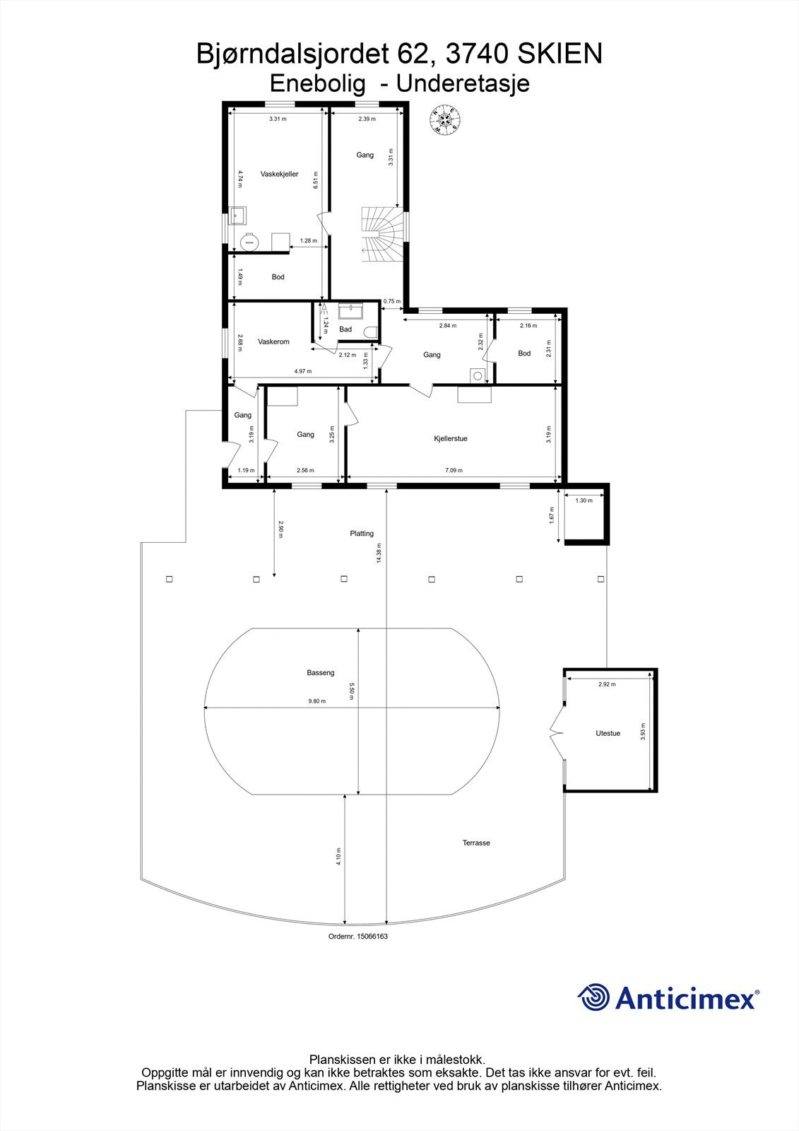 Plantegning - Underetasje. Galleribilde