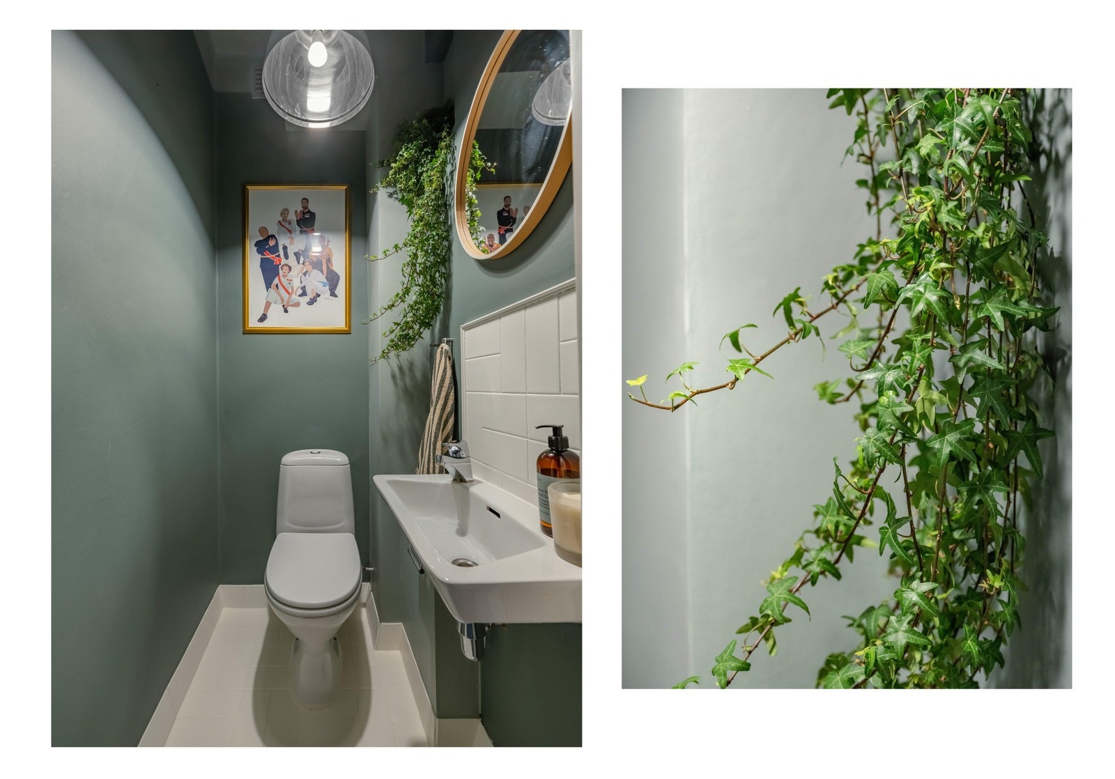 Fra entreen finner vi inngangen til toalettrommet. Her er det - hold deg fast - toalett og vask. Det er også fine muligheter til å sette opp hyller, om du vil det. Galleribilde