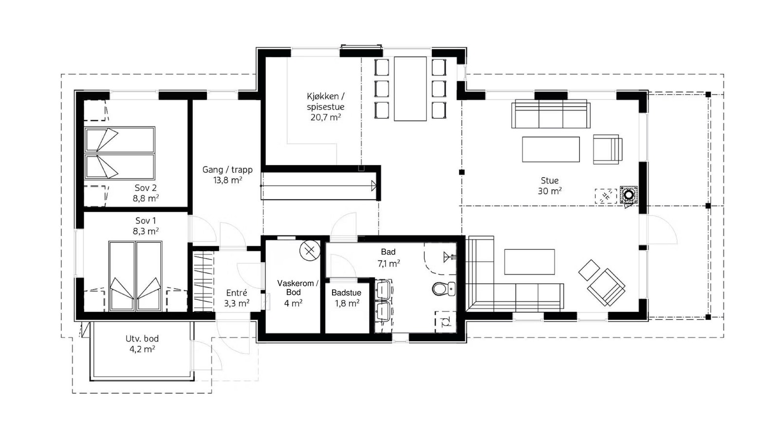 Plantegning 1 etg. Galleribilde
