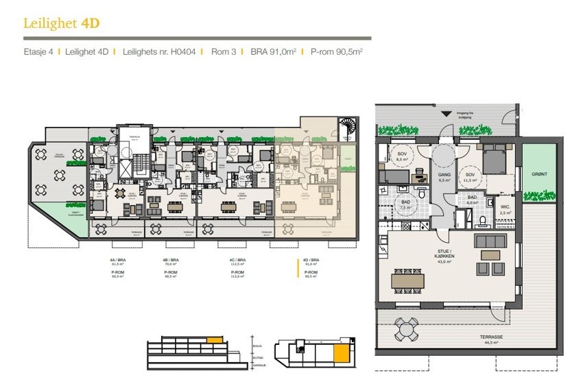 Plantegning | endeleilighet Galleribilde