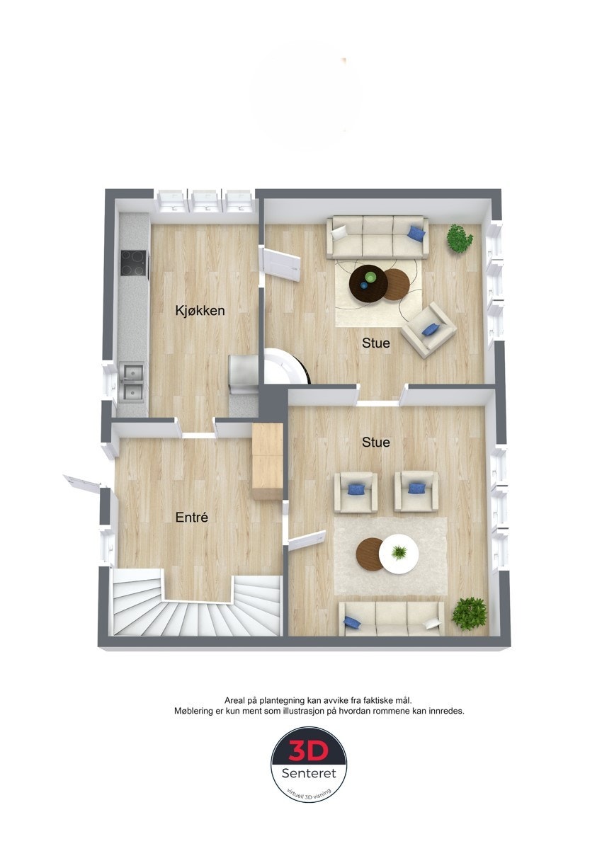 Plantegning 1. etasje Galleribilde