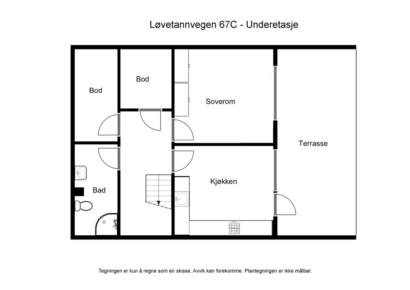 Planløsning underetasje. Galleribilde
