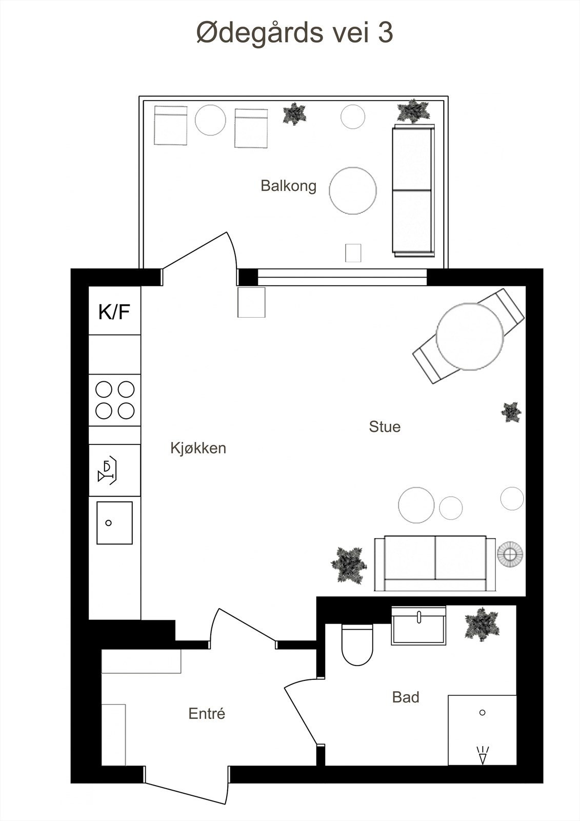 Møblert plantegning Galleribilde