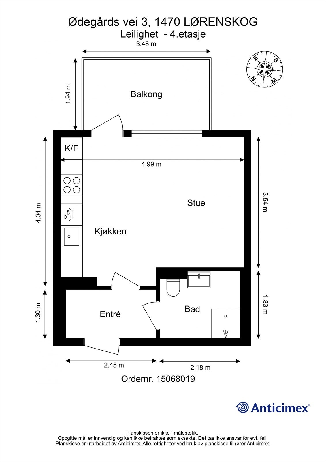 Målsatt plantegning Galleribilde