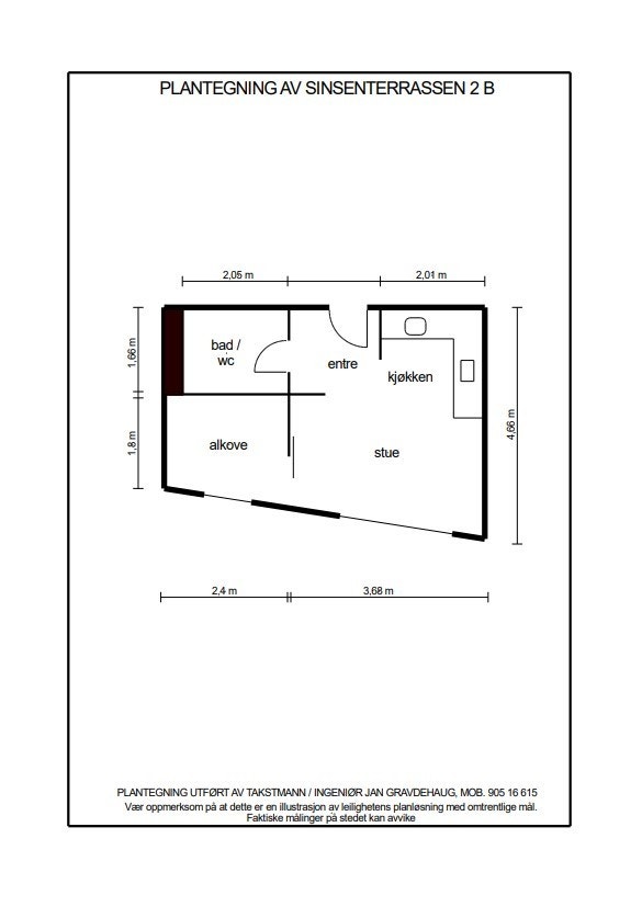 Plantegning Sinsenterrassen 2b - andel 22. Galleribilde