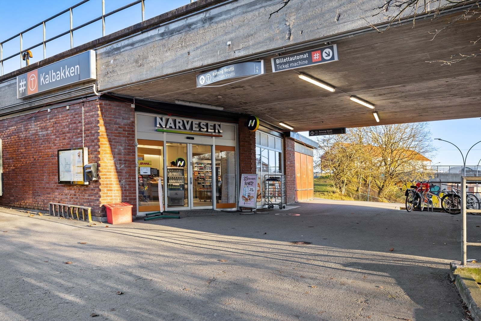 Kalbakken T-banestasjon gir rask tilgang til Oslo sentrum. Galleribilde