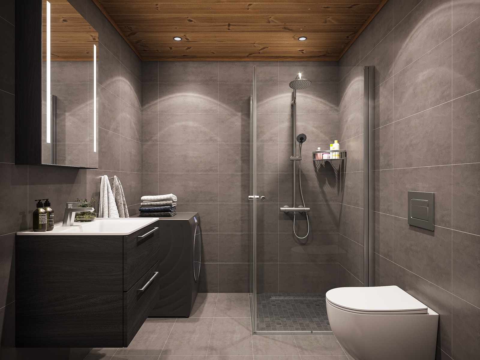 Bad av høy kvalitet med fliser på vegg Galleribilde