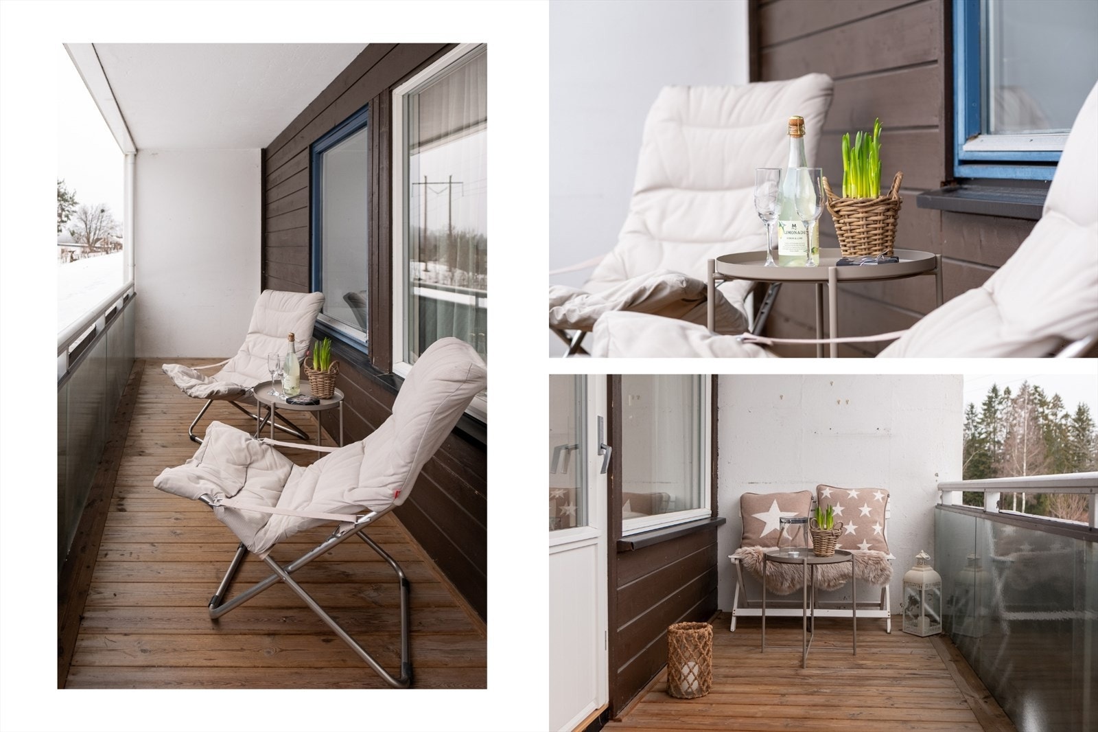 Fra stuen er det adkomst til en lekker og romslig balkong - her er det god plass til sittegrupper og grill Galleribilde