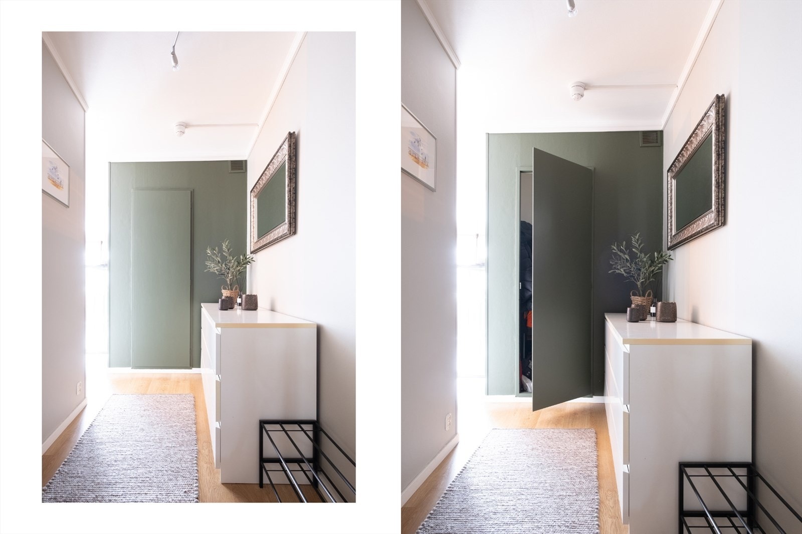 Velkommen inn til en hyggelig og innbydende entré - fra entreen er det adkomst til en praktisk innvendig bod Galleribilde