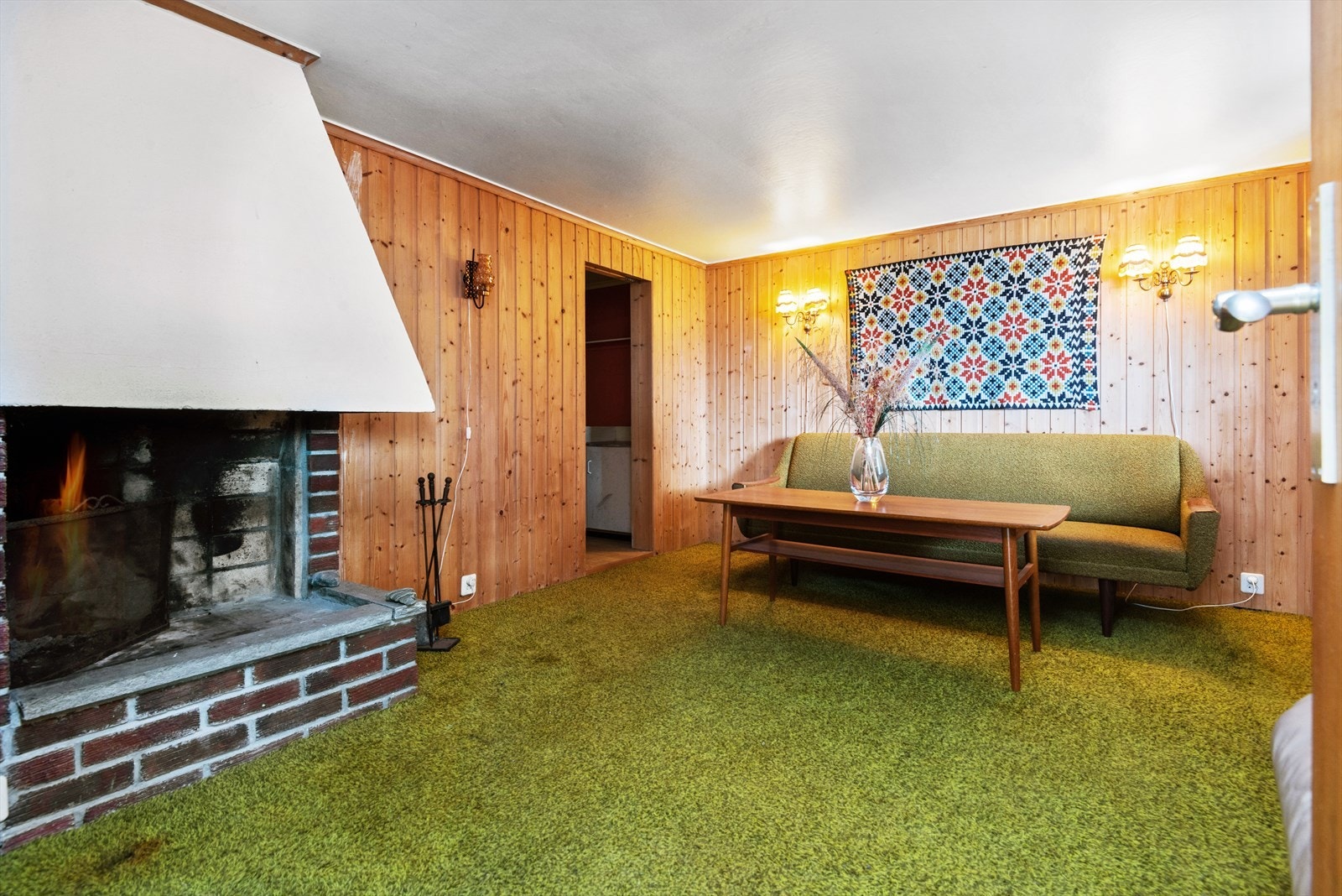 Det er tillaga med ei ekstra stove i kjellaren med peisomn Galleribilde