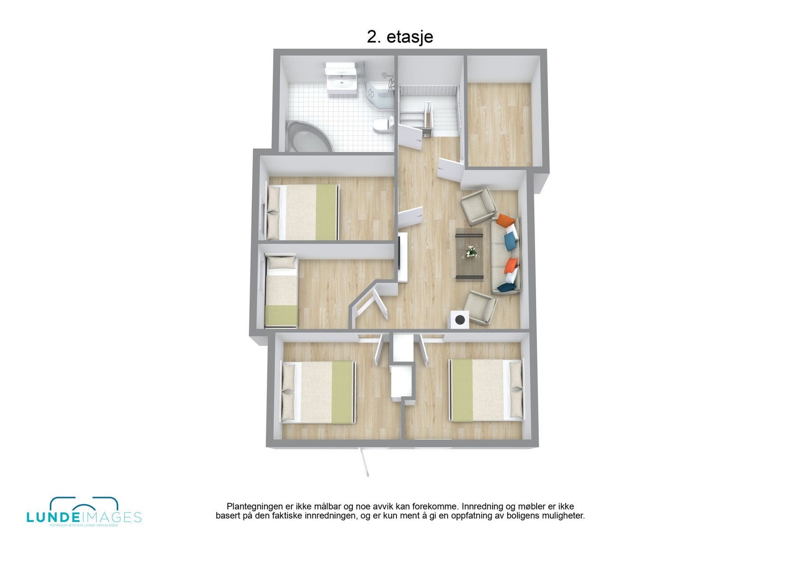 Planskisse 2. etasje 3D - Ikke målbar Galleribilde