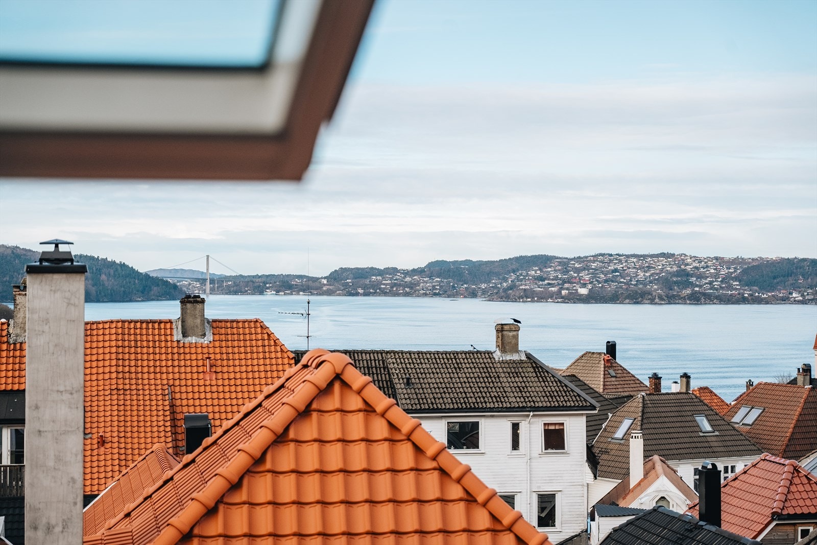 Fantastisk utsikt over innseilingen til Bergen. Galleribilde