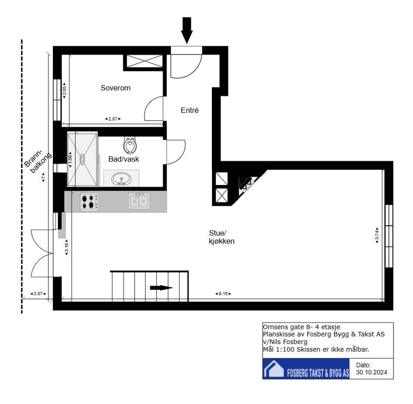 Plantegning 4. et. Galleribilde