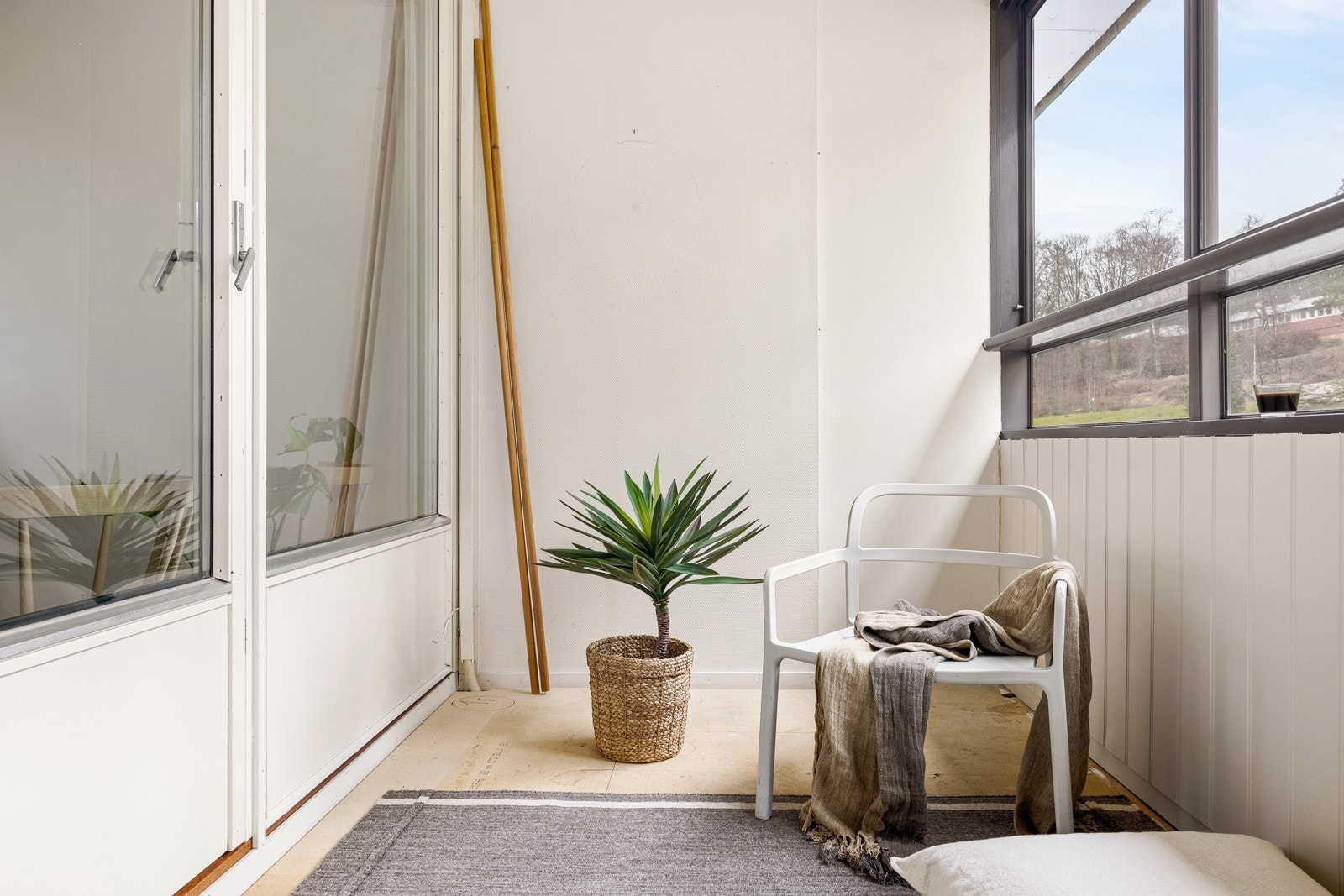 Den innglasset balkongen kan benyttes hele året. Galleribilde