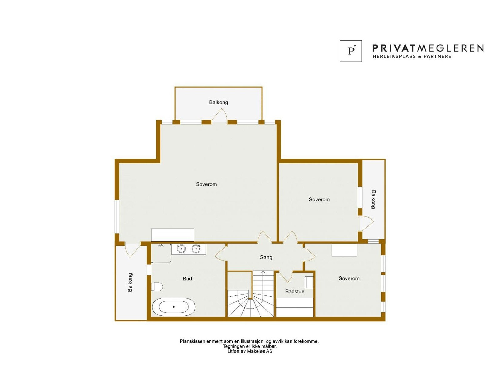 Plantegning 3. etasje Galleribilde