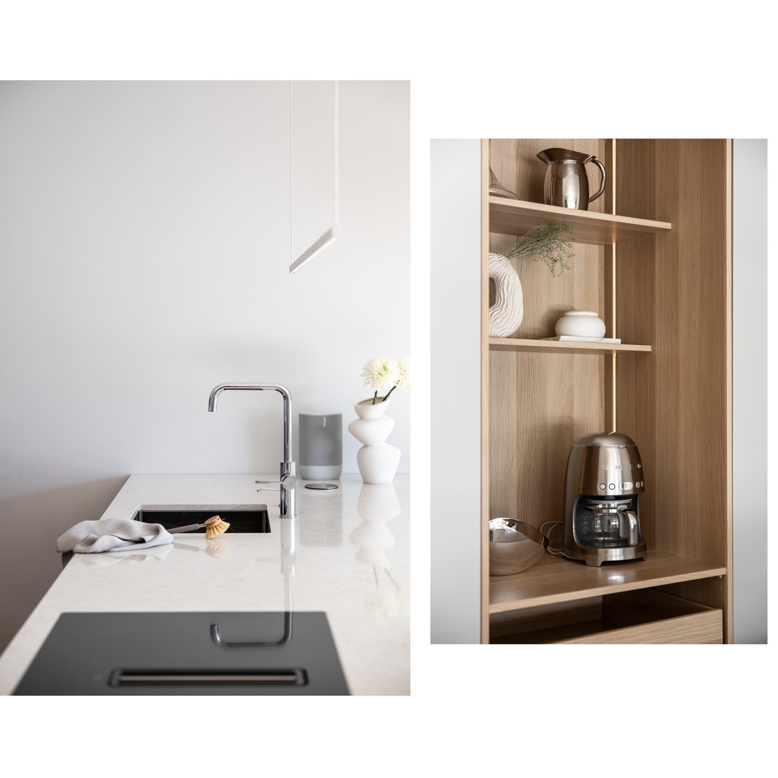 Moderne løsninger og benkeplate av kompositt. Galleribilde