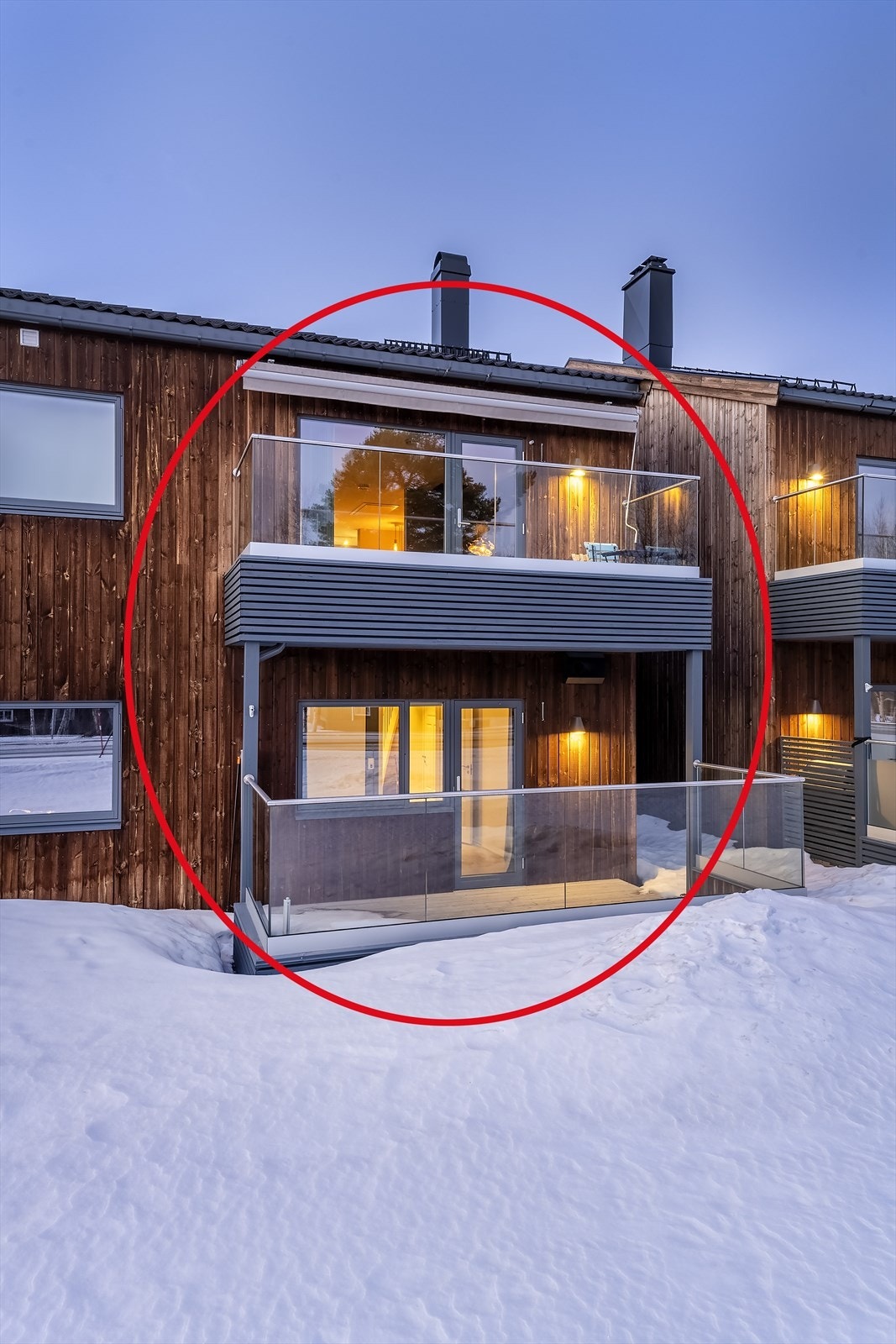 Fasade med markering Galleribilde
