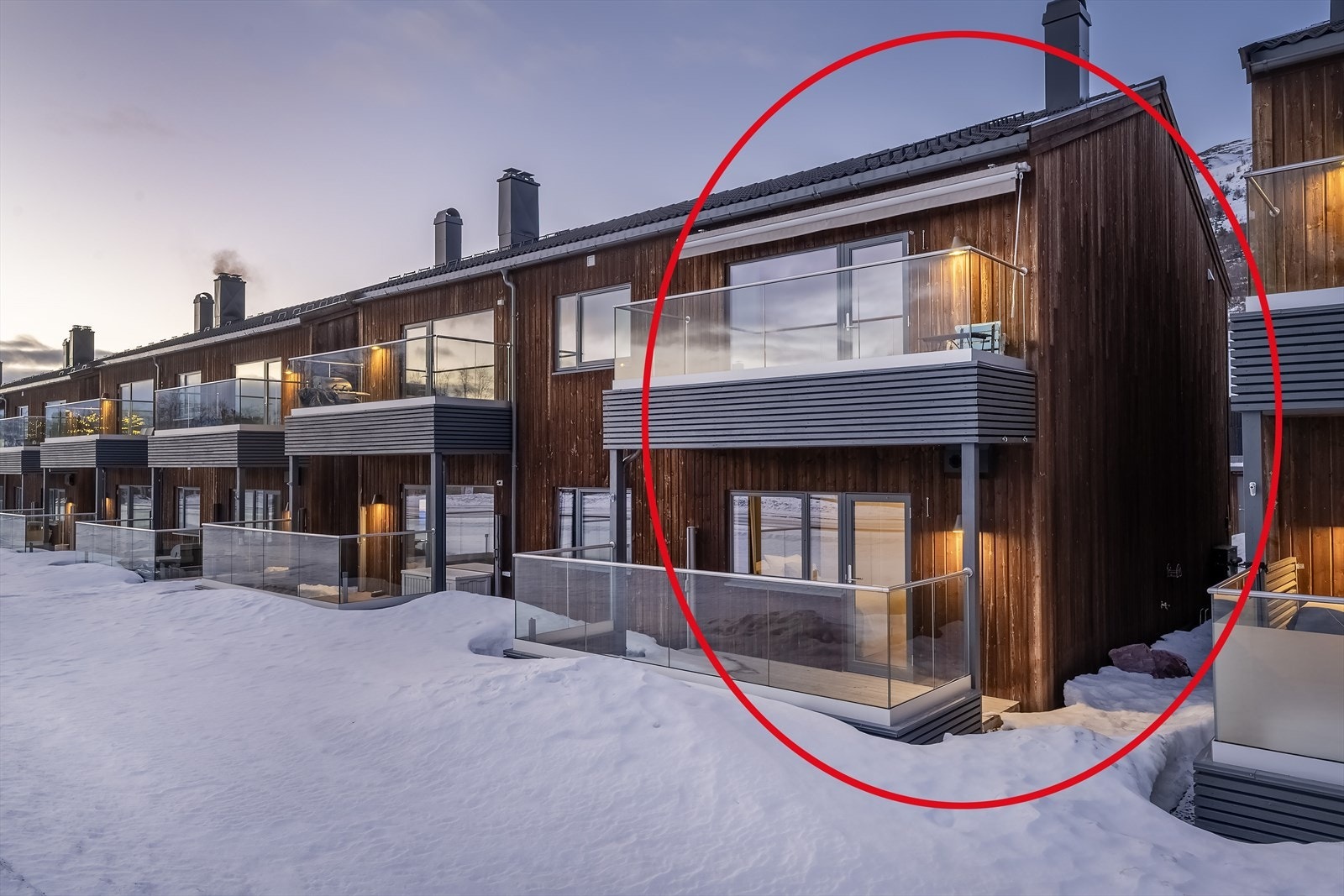 Fasade med markering Galleribilde