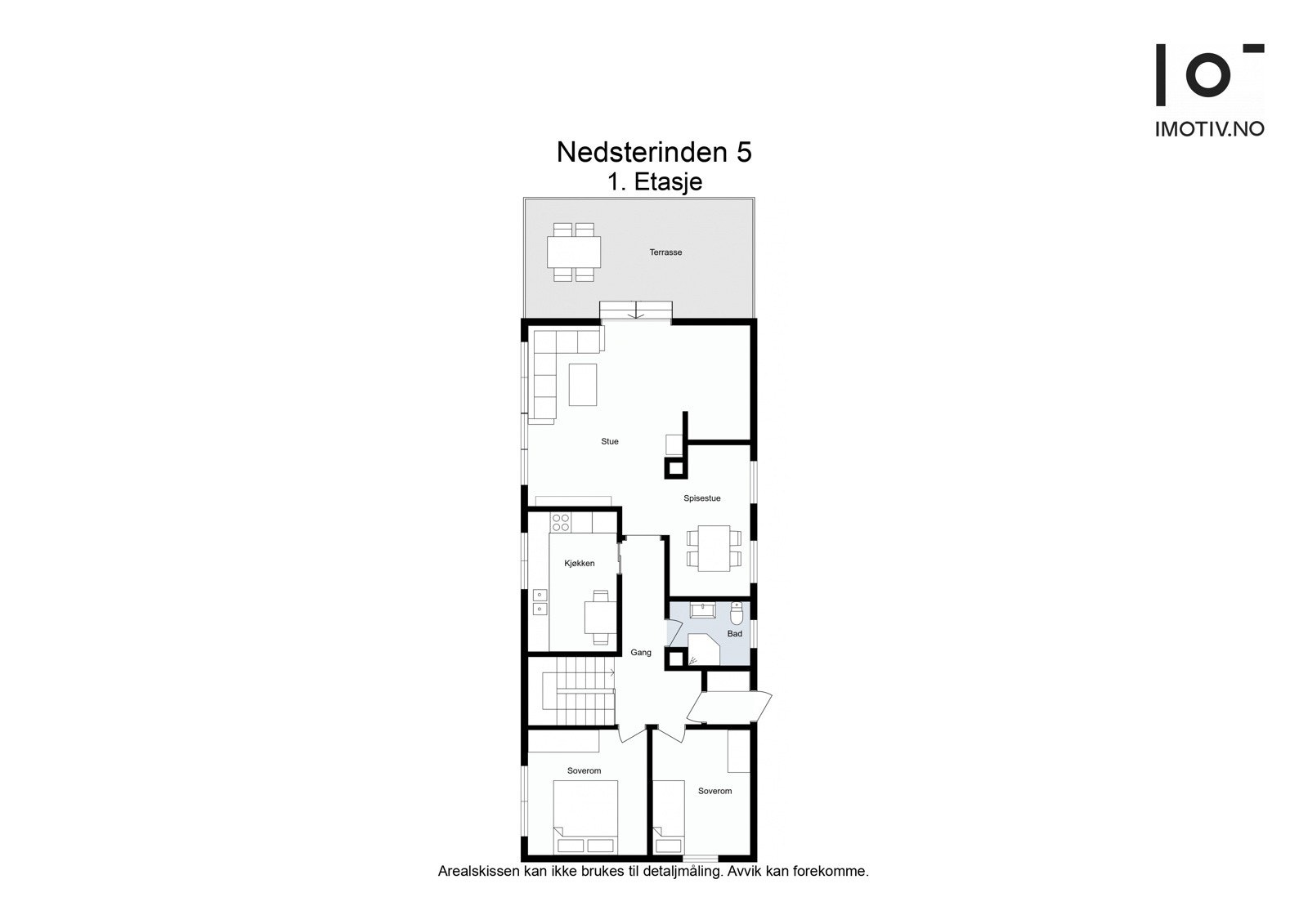 2. etasje: Entré (2 m²), Soverom (10,9 m²), Soverom (9,8 m²), Gang m/trapp (13,6 m²), Kjøkken (8,4 m²), Bad (4,6 m²), Stue (34 m²) Galleribilde