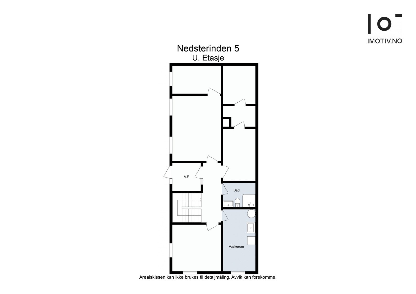 1. etg: Entré (3,3 m²), Gang (9,4 m²), Stue (12,7 m²), Soverom (6,2 m²), Soverom (9,4 m²), Vaskerom (9,2 m²), Bad (3,4 m²), Bod (7,5 m²), Bod (2,7 m²), Bod (5,4 m²) Galleribilde