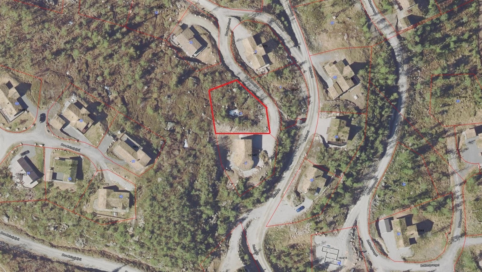 Kart flyfoto Galleribilde