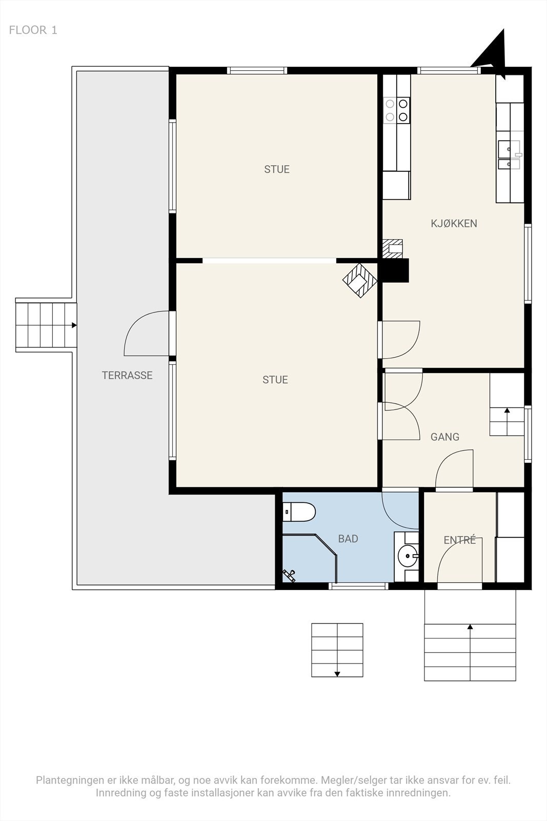 Plantegning 1. etasje- hovedetasje Galleribilde
